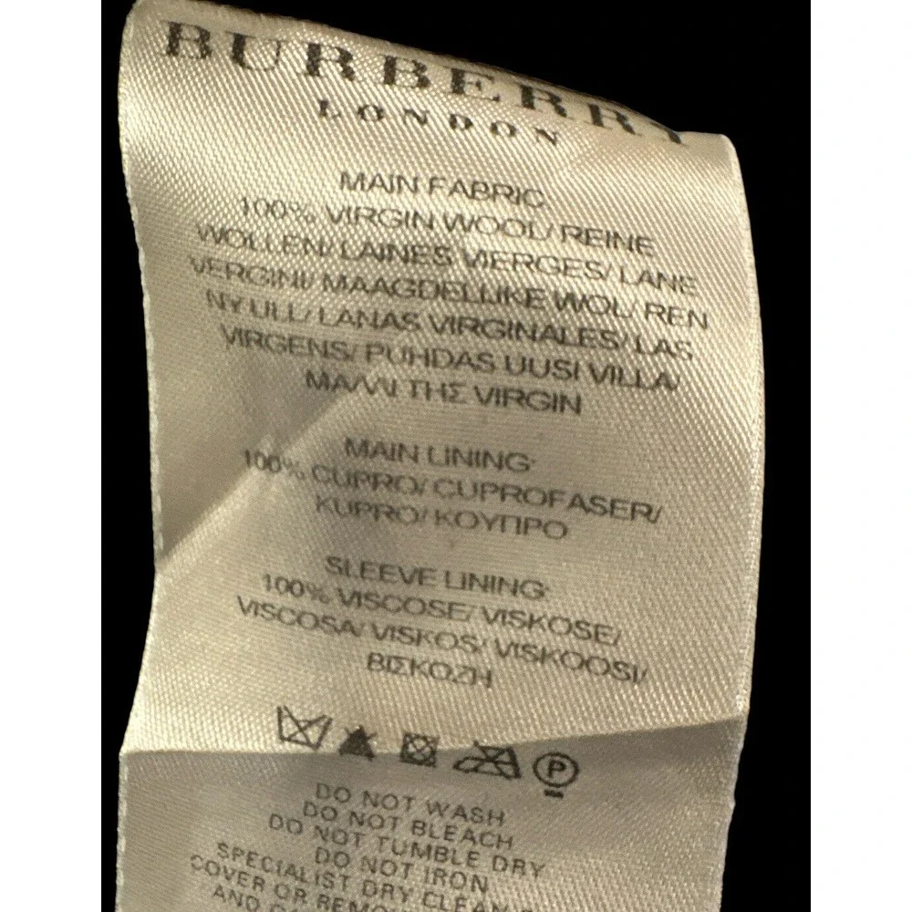 Burberry Women’s Button Up Jacket Made In‎ Italy Black Sz 14